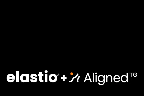 Elastio + Aligned Technology Group logos on a black background