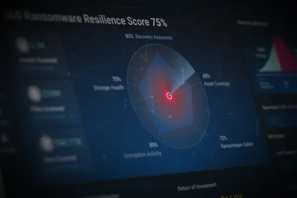 Macro shot of the Elastio Ransomware Resiliency Dashboard
