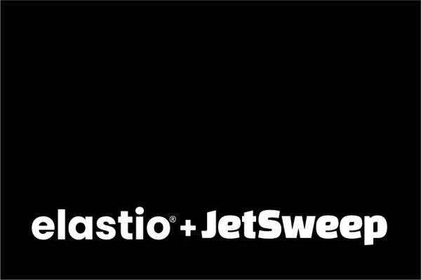 Elastio and Jetsweep logos on a black background