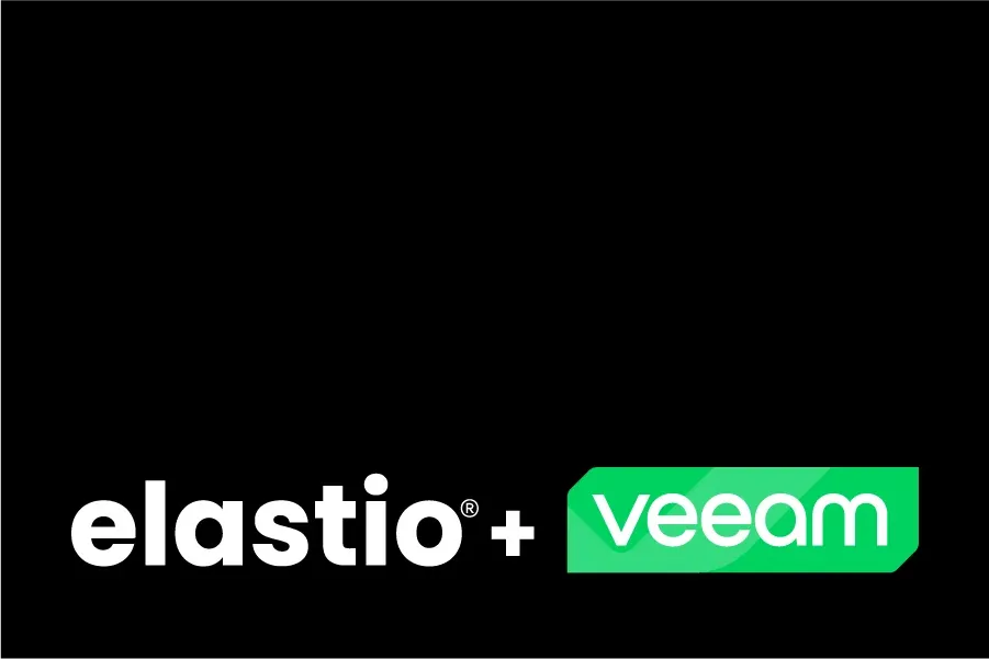 Elastio and Veeam logos on black