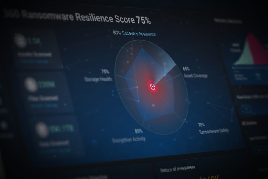 Macro shot of the Elastio Ransomware Resiliency Dashboard