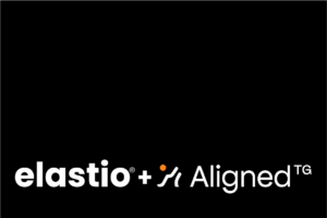 Elastio + Aligned Technology Group logos on a black background
